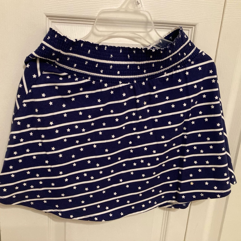 A solid blue color with stripes and stars dress for 14 years old girl.